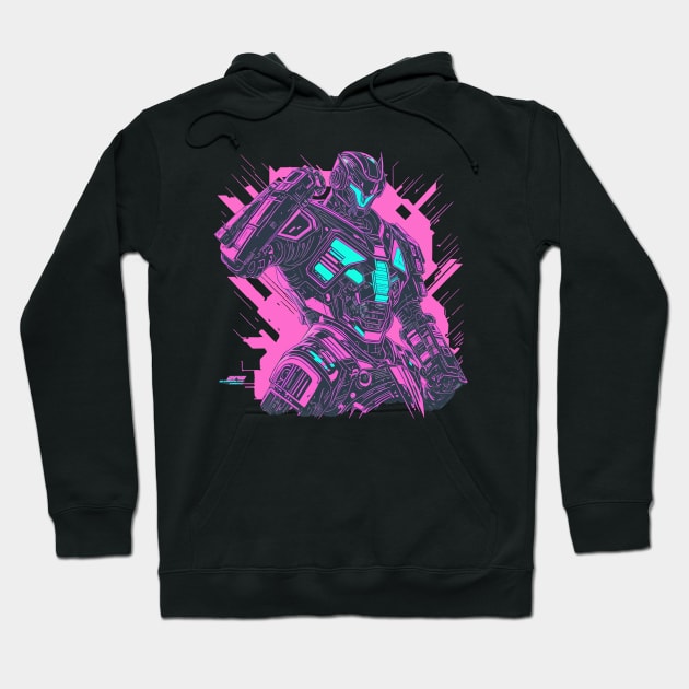 Fight Robot - Drip Neon Hoodie by Drip Neon